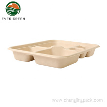 Sugarcane Bagasse Tray Bio-Degradable Tableware Lunch Tray